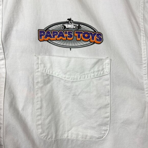 Papa's Toys Classic Car Short Sleeve Button Graphic Shirt Mens 2X Hot Rod Garage - Picture 7 of 12